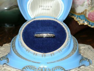 ANTIQUE PLATINUM DIAMOND ETERNITY WEDDING BAND RING ART DECO 6.  5 ENGAGEMENT 9