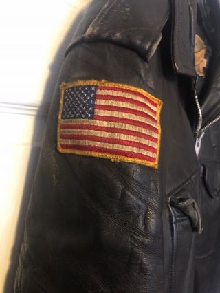 Vintage Police Issue Schott Bros Perfecto Leather Jacket Size 46 XL Late 70’s 4