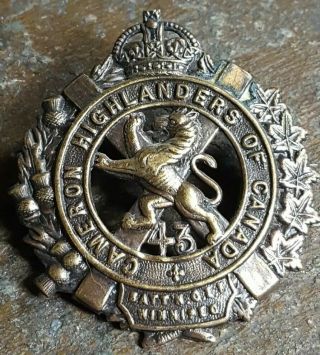 43rd Cameron Highlanders Of Canada Cap Badge