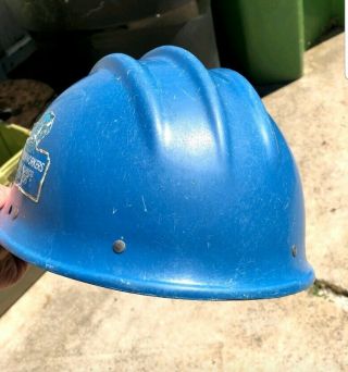 Vtg BLUE BULLARD 502 FIBERGLASS Hard Boiled HARD HAT Ironworker 4