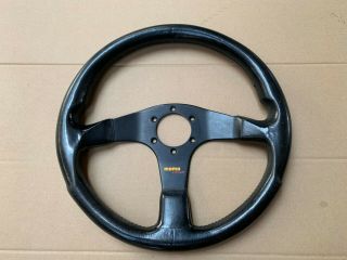 Vintage Momo Corse Typ D35 Black Leather Steering Wheel 340mm
