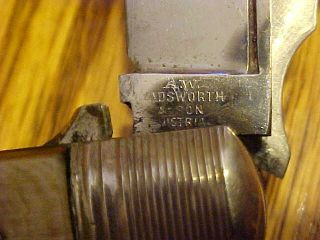 Awesome Rare Vintage A.  W.  WADSWORTH & SON 3 Part Hobo Knife w/ Orig.  Case 5