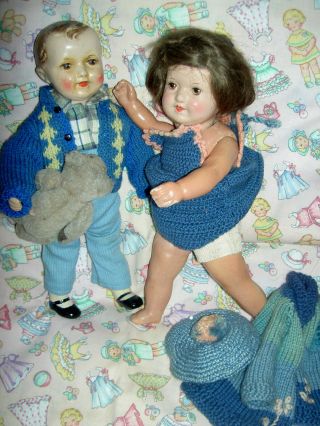 Darling,  RARE PAIR Jessie McCutcheon Raleigh child dolls,  c1916,  Exhibit models 3