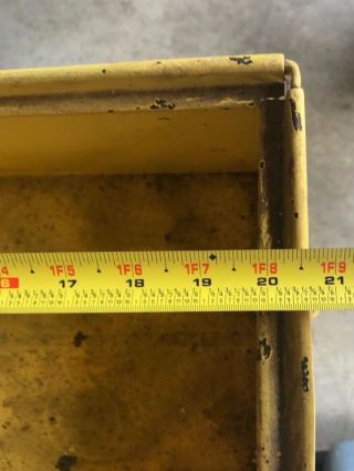 (6) Vintage Yellow Industrial Stacking Metal Storage Bins 20 