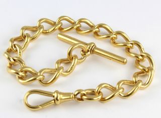 Antique Victorian Very Heavy Solid 18ct Gold Watch Chain / Bracelet,  63.  8g