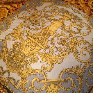 RARE Vtg Gianni Versace silk pillow Made in Italy medusa tartan plaid 2