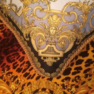 RARE Vtg Gianni Versace silk pillow Made in Italy medusa tartan plaid 4