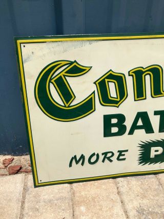 Vintage Continental Batteries More Power To You Embossed Metal Sign 2