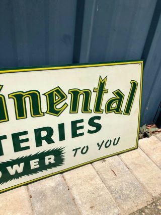 Vintage Continental Batteries More Power To You Embossed Metal Sign 4