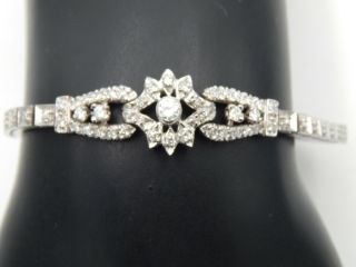 . 71 tcw ART DECO Diamond Bracelet G - H/SI1 - 2 14k White Gold Stunning Estate 2