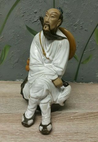 Large Vintage Mudmen Chinese Man Ceramic Figurine Statue Ornament Hand Painted