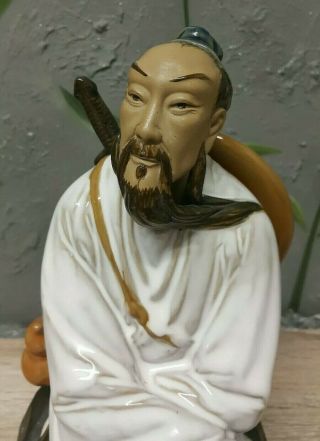 Large Vintage Mudmen Chinese Man Ceramic Figurine Statue Ornament Hand Painted 5
