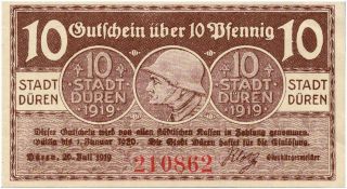 Rare Uncirc 1919 Banknote Honoring The Ww1 German Soldier Steel Helmet