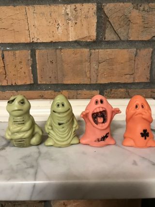 Vtg 1980s Pineapple Ind Glow Ghosts Glow - In - The - Dark Complete Set Of 4 Figures