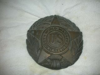 Antique World War 1 Ww1 1917 - 1918 Brass/bronze Plaque/grave Marker