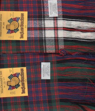 Tartan Sash Clan Donald Macdonald Ladies Scottish Wool Plaid