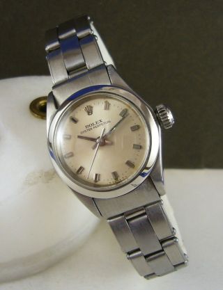 Ladies Rolex Oyster Perpetual Stainless Steel Watch Ref.  6618.