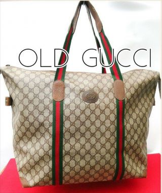 Rare Old Gucci Large Tote Bag Sherry Line Vintage Out Of Print