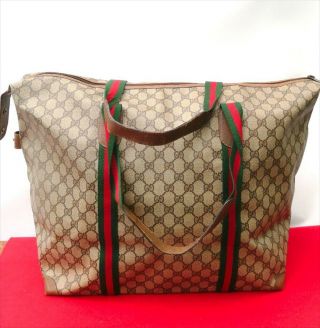 Rare Old Gucci Large Tote Bag Sherry Line Vintage Out Of Print 3