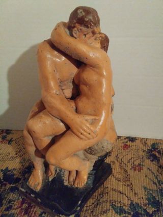 Vintage " The Kiss " Concrete Statue