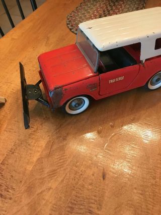 Vintage Tru - Scale International Harvester Scout Metal Truck Toy two roofs plow 4