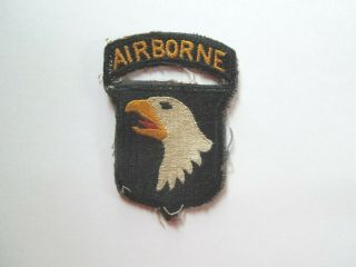 Ww 2 Cut - Edge Us Army 101st Airborne Division Shoulder Patch With Attached Tab