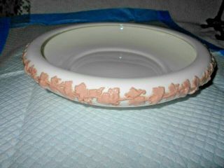 Rare Wedgwood Queens Ware Pink Grapevine On Cream Large Bulb Bowl Centerpiece