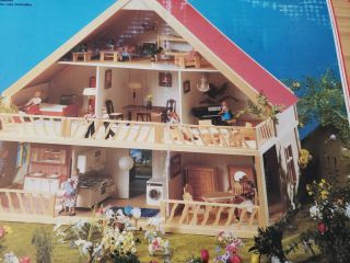 VTG Mid Century Mod LUNDBY SWEDEN 3 Story DOLLHOUSE DOLL HOUSE NIB BOX 7