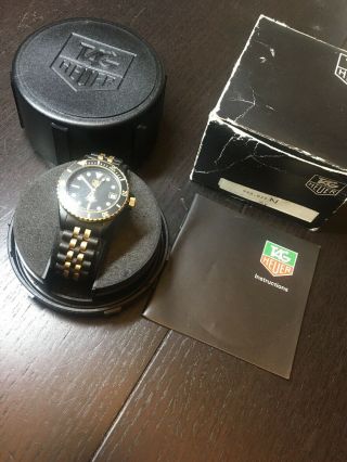 Men Tag Heuer Vintage Watch 1000 Series.  Black Coral Pvd Gold Plate Battery
