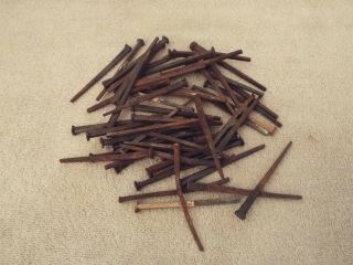 50 Antique Vintage Square Head Nails 1870s Reclaimed Homestead Barn 3 " - 3 1/2