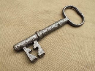 Large Antique Victorian Iron Door Key 5 1/2 " Long