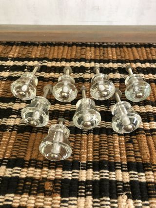 Clear Glass Drawer Pulls - Cabinet Knobs Antique Vintage Look Includes Screws