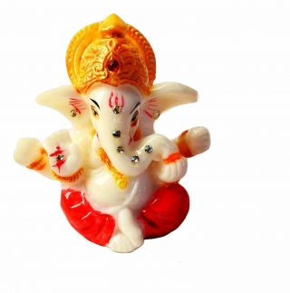 Whopper 2.  5 " Mini Lord Ganesh / Ganpati Poly Marble Idol.  Hindu God Of Success