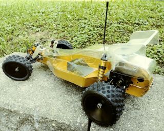 Vintage Team Associated Rc10 B Stamp Rolling Chassis With Stealth Transmission.