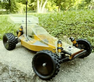Vintage Team Associated RC10 B Stamp Rolling Chassis with Stealth Transmission. 2