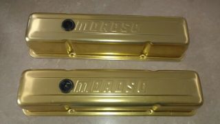 Moroso Sbc Gold Vintage Valve Covers.  Very Rare