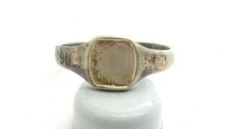 Ww1 Period German Empire Soldier Silver Patriotic Ring 1914 - 16