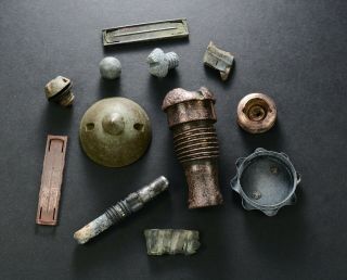 Ww1 Dug Out Artifakts Transportation Plugs Stripper Clips Fuzes Copper Shrapnel