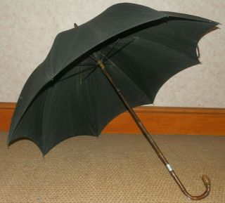 Antique Brigg London Racing Umbrella - Concealed Pencil - Silver H/m 1917