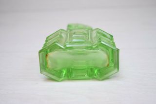 Antique Handmade Green Crystal Glass Perfume Bottle 1900 ' s Retro Deco Art Women 4