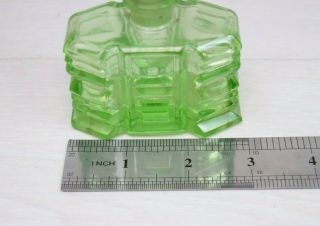 Antique Handmade Green Crystal Glass Perfume Bottle 1900 ' s Retro Deco Art Women 6