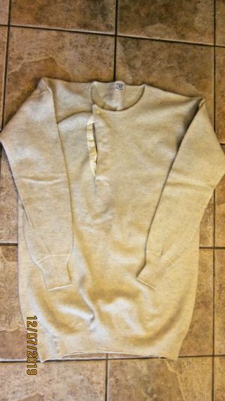 Vintage Nekconit Winsted Wool Thermal Long John Top Underwear Large Repaired