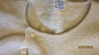 Vintage Nekconit Winsted Wool Thermal Long John Top Underwear Large repaired 2