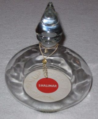 Vintage Guerlain Shalimar Perfume Bottle & Glass Stopper Cologne 16 Oz - 10 ",  4