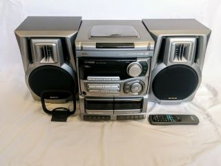 Vintage Aiwa Mini Shelf Stereo System Tbass Cx Na202.  Cd,  Cassette,  Radio