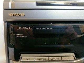 Vintage AIWA Mini Shelf Stereo System TBass CX NA202.  CD,  Cassette,  Radio 5