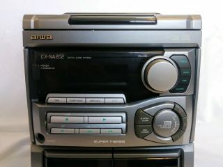 Vintage AIWA Mini Shelf Stereo System TBass CX NA202.  CD,  Cassette,  Radio 6