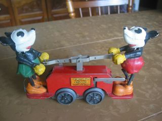 Rare 1930s Vintage Lionel Train 1100 Mickey Mouse Wind - Up Hand Car Toy