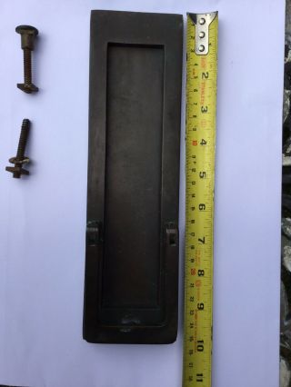 Vintage Vertical Brass Letter Box Plate With Door Knocker