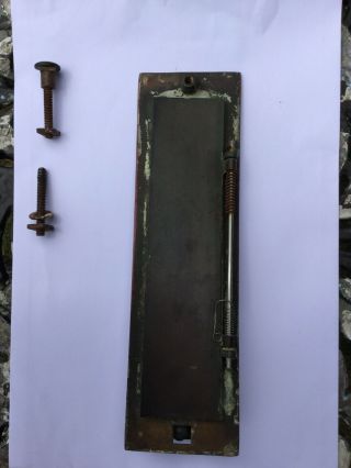 Vintage Vertical Brass Letter Box Plate with Door Knocker 3